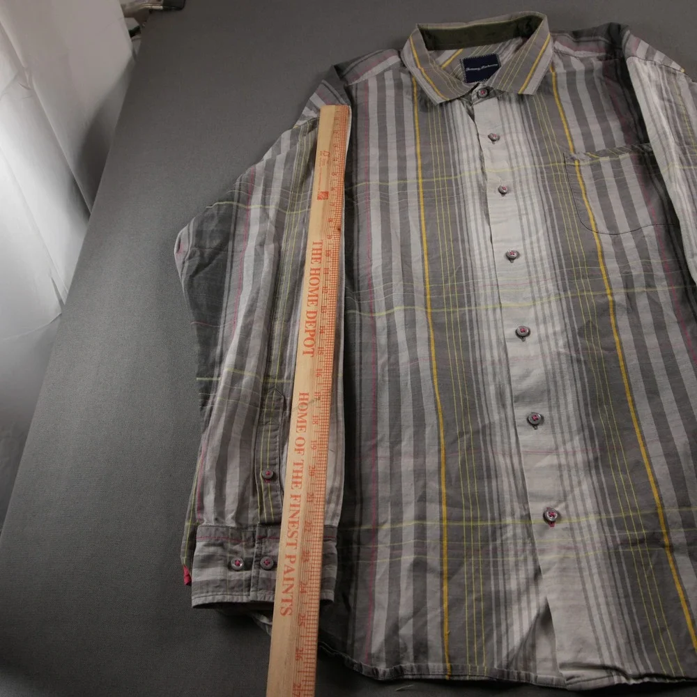 Tommy Bahama Stripe Long Sleeve Men Shirt XXL Vacation Retro Resort Coastal